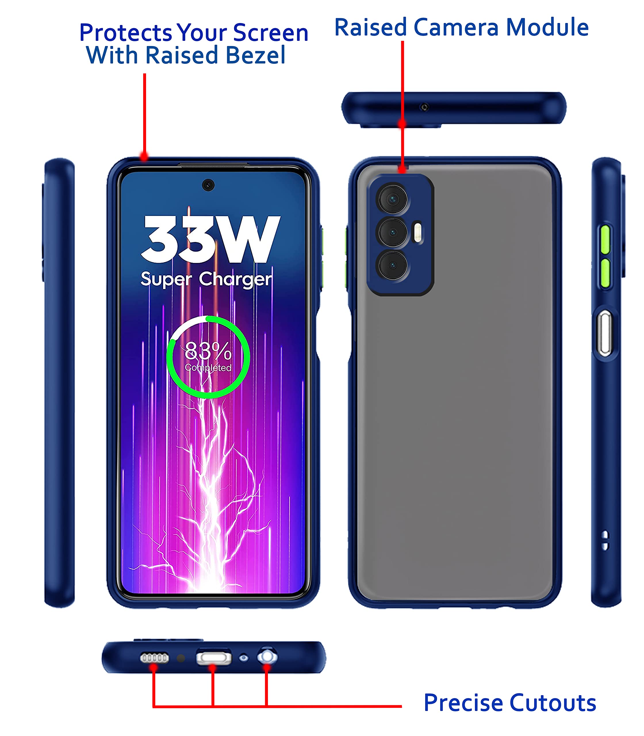 Blue Hybrid back cover for Tecno Spark 8 Pro – Pikkme – photo 4