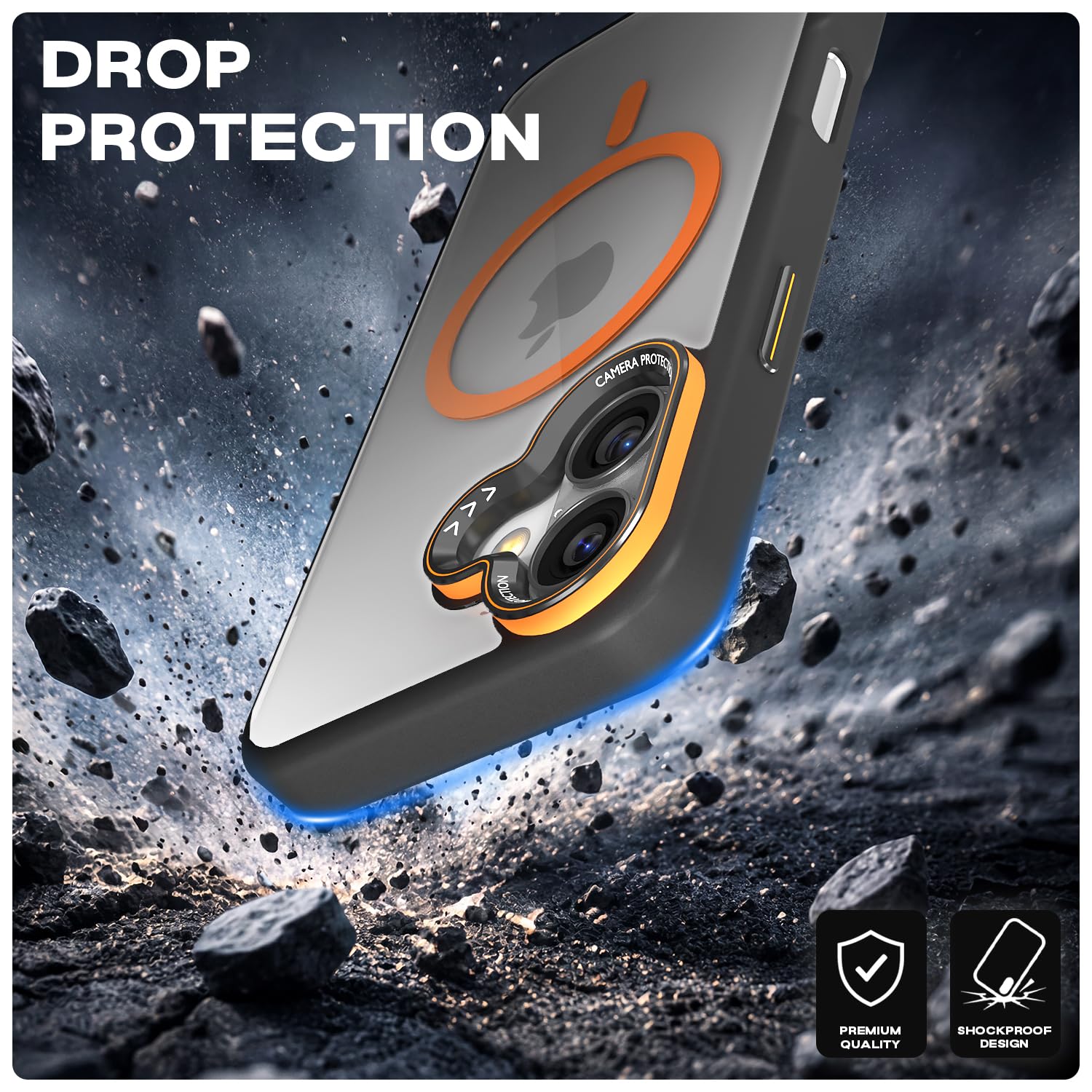 Black & orange mag-safe mobile back cover for iPhone 16 – Pikkme – photo 6
