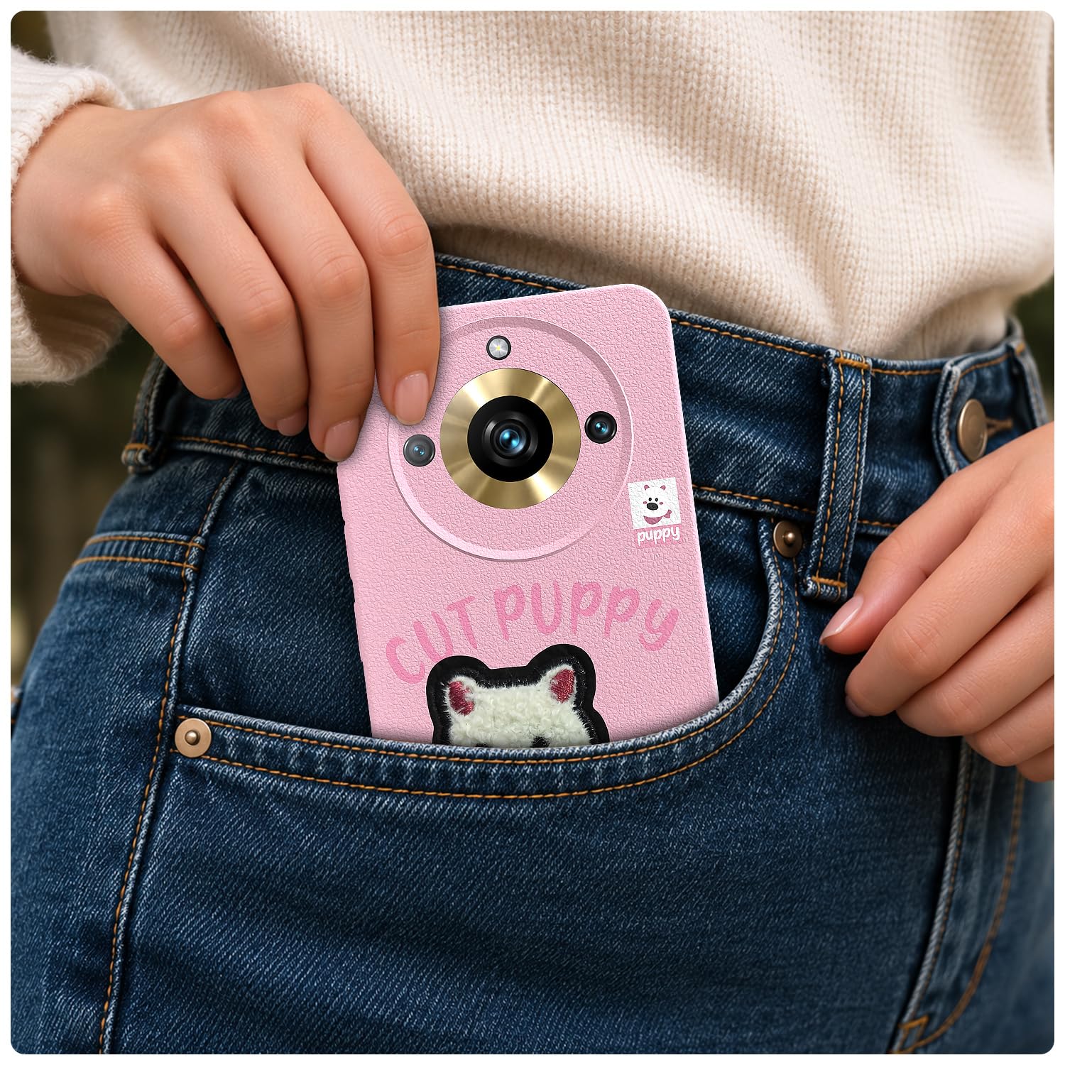 Pink Plush Patch back cover for Realme 11 Pro/11 Pro Plus 5G/Narzo 60 Pro 5G – Pikkme – photo 4