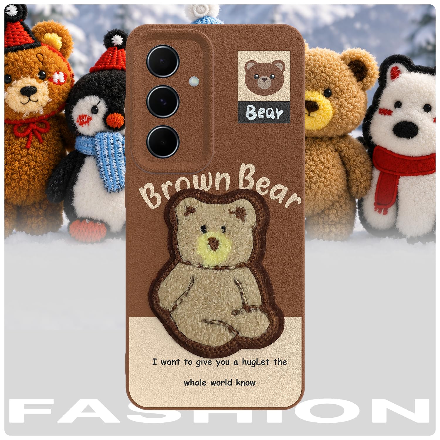 Pikkme Samsung A55 5G Plush Patch brown back cover – photo 7