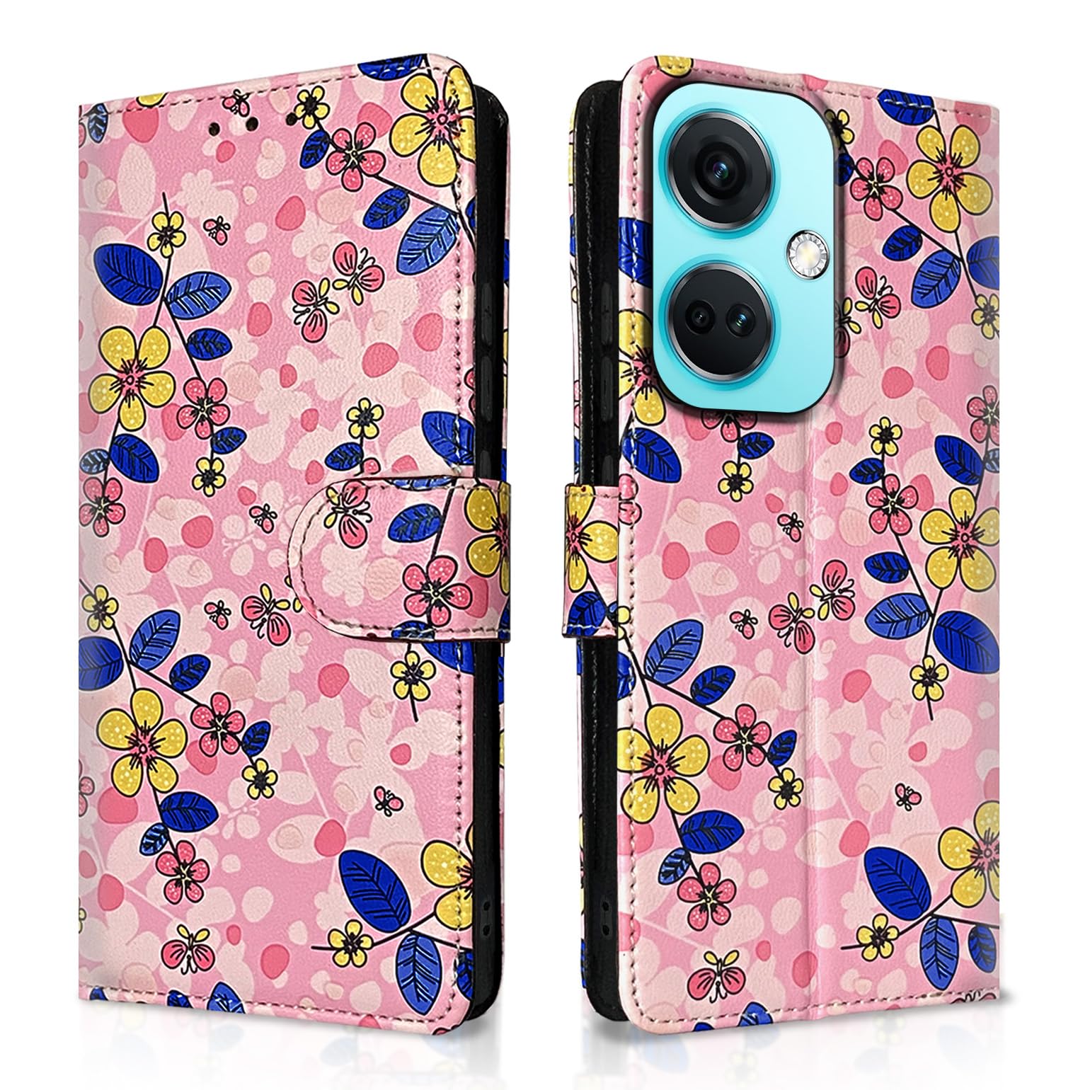 Pikkme pink flower Wallet wallet flip cover for OnePlus Nord CE 3 5G