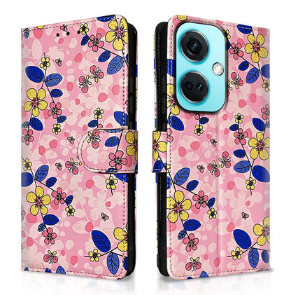 Pikkme pink flower Wallet wallet flip cover for OnePlus Nord CE 3 5G