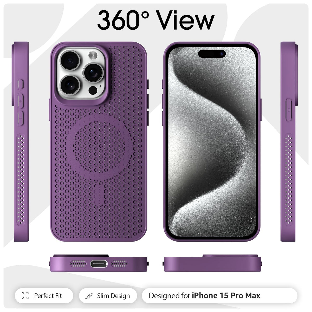 Purple mobile back cover for iPhone 15 Pro Max – Pikkme – photo 3