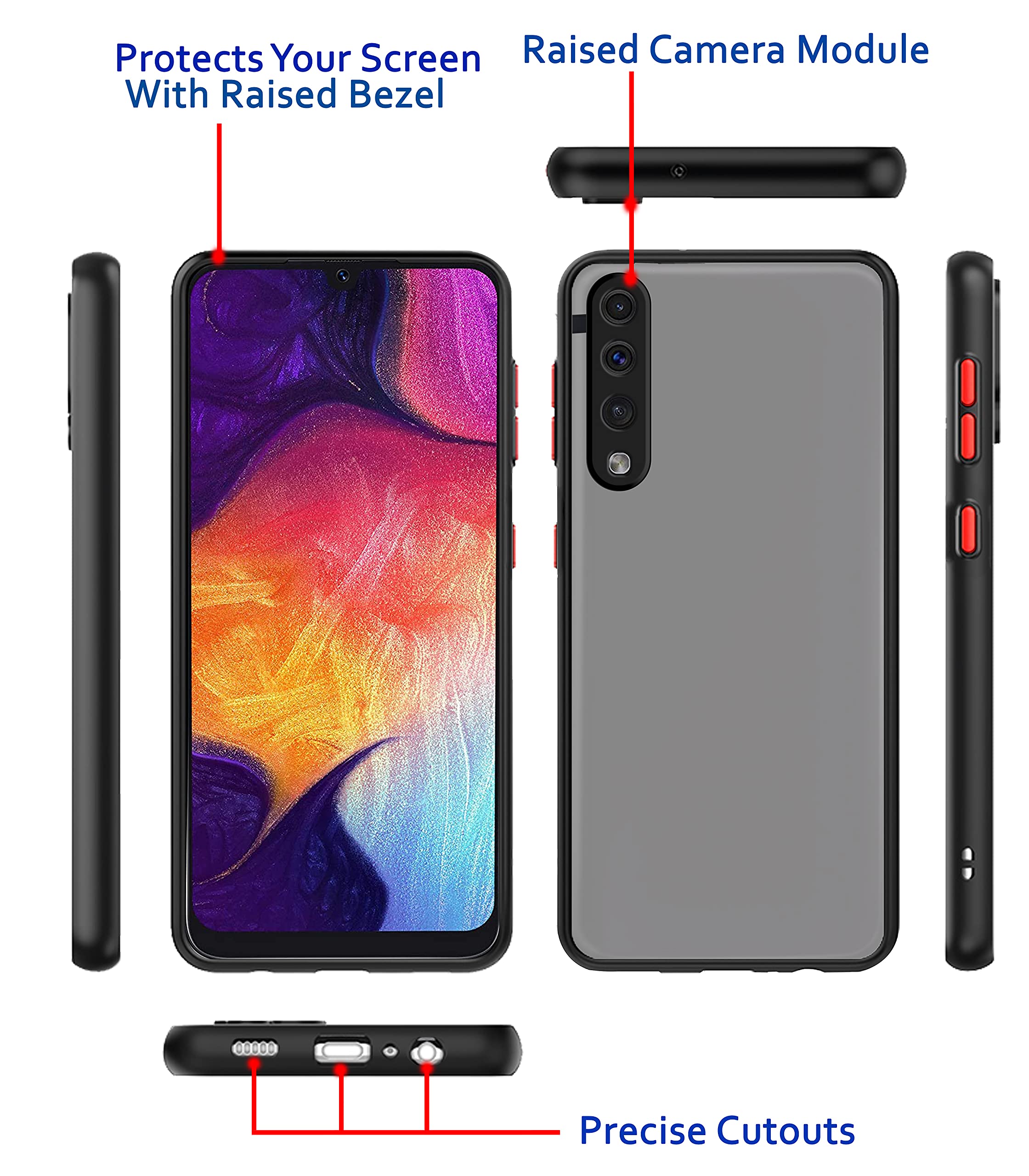 Pikkme tpu+plastic, black Matte phone cover for Samsung A50/A50s/A30s – photo 3
