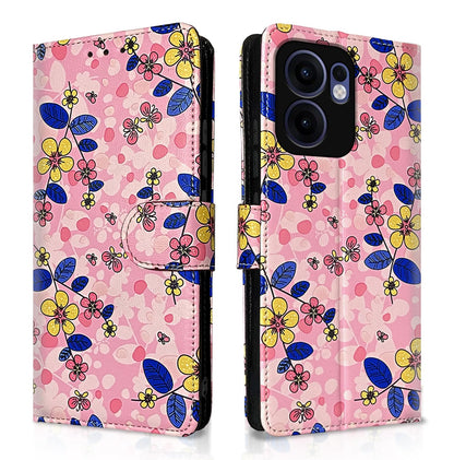 Pikkme Oppo Reno 13F 5G pink flower flip cover