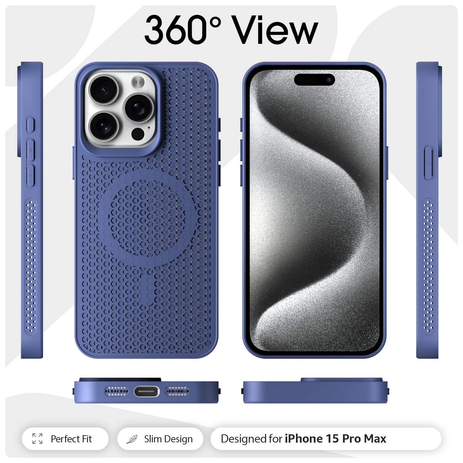 iPhone 15 Pro Max mobile back cover in blue by Pikkme – photo 3