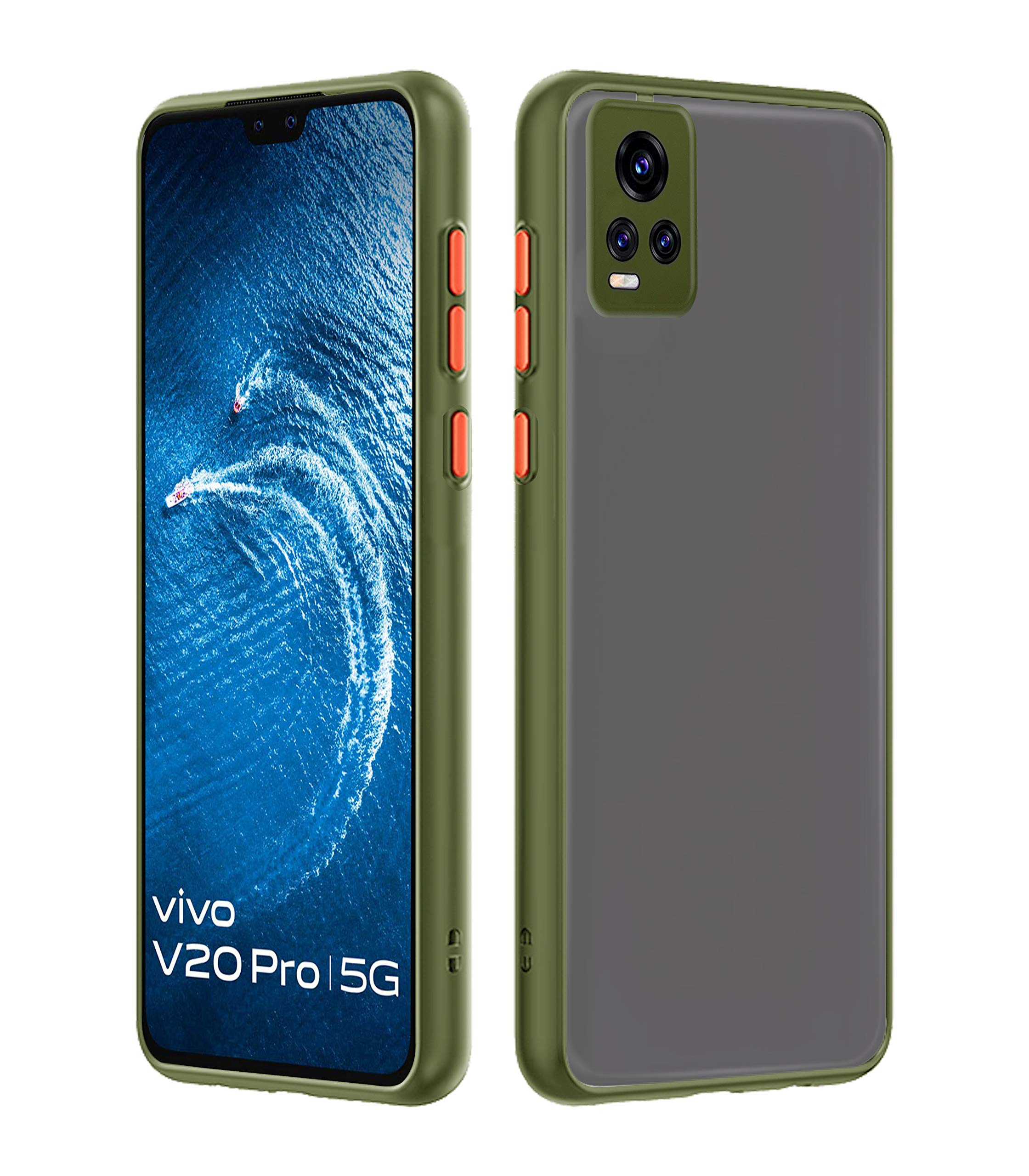 Pikkme light green Matte mobile back cover for Vivo V20