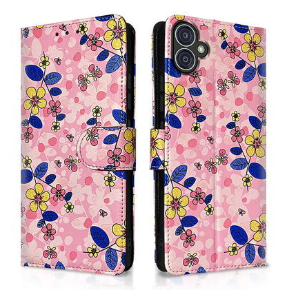 Pikkme pink flower flip case for Samsung M04