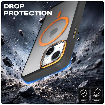 Pikkme black & orange mag-safe MagSafe mobile back cover for iPhone 15 – photo 6