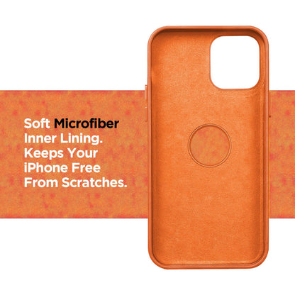 Orange Leather mobile back cover for iPhone 12/12 Pro – Pikkme – photo 2