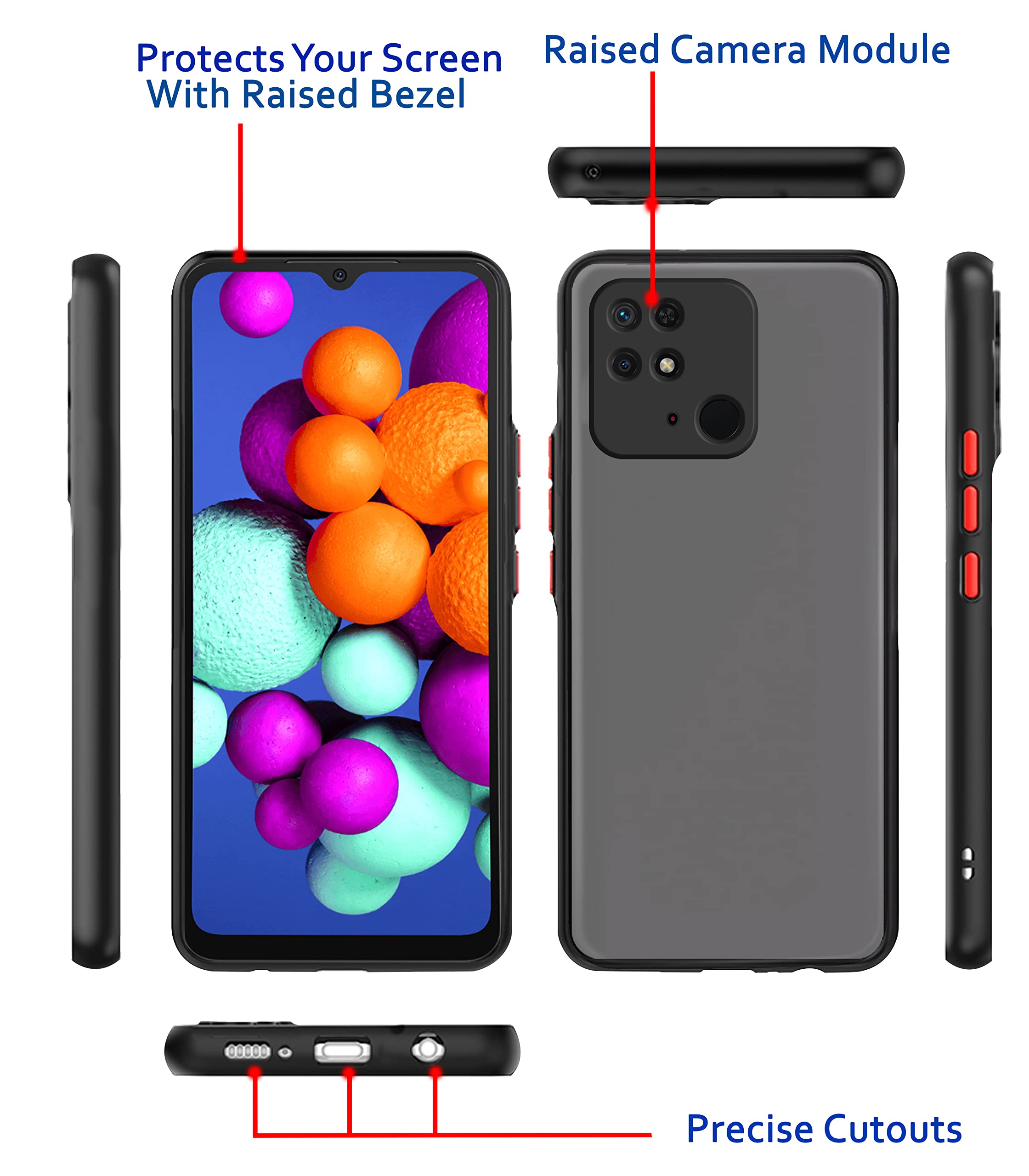Redmi 10/10 Power Hybrid phone cover in black by Pikkme – photo 3