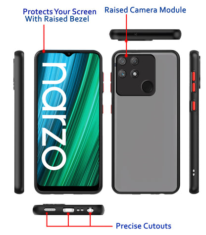 Realme Narzo 50A mobile cover in thermoplastic polyurethane, black by Pikkme – photo 3