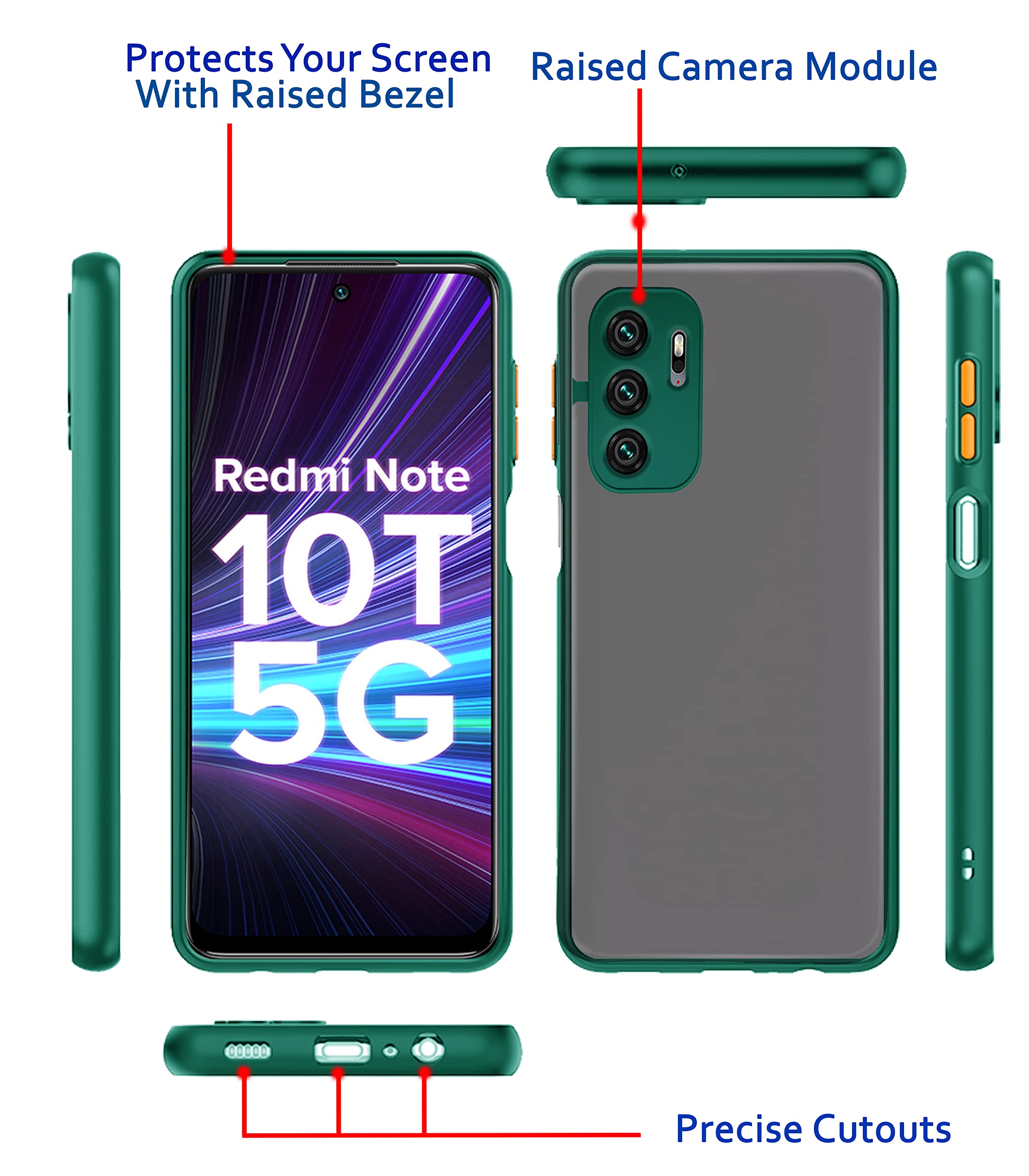 Redmi Note 10T/Poco M3 Pro 5G Matte mobile cover in green by Pikkme – photo 3