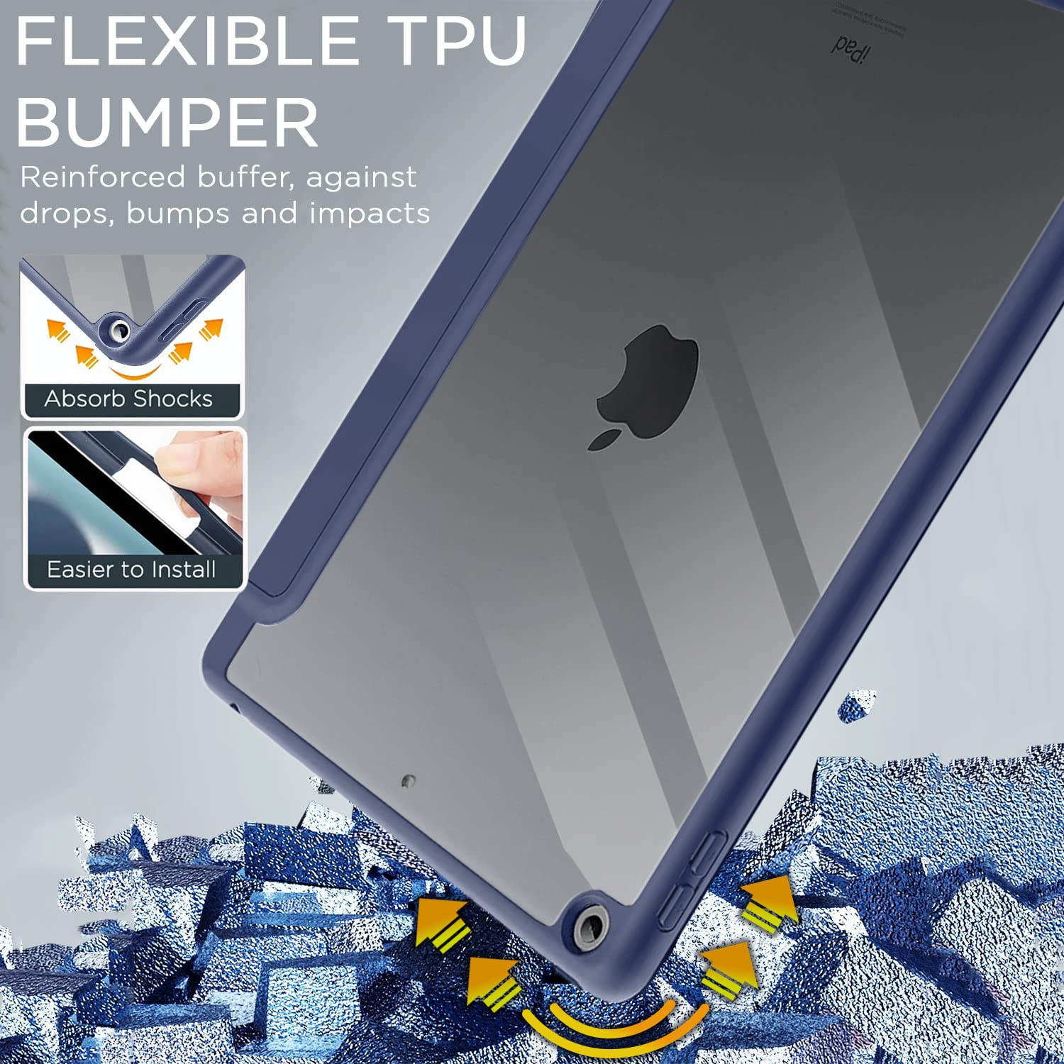 Dark blue flip cover for iPad – Pikkme – photo 4