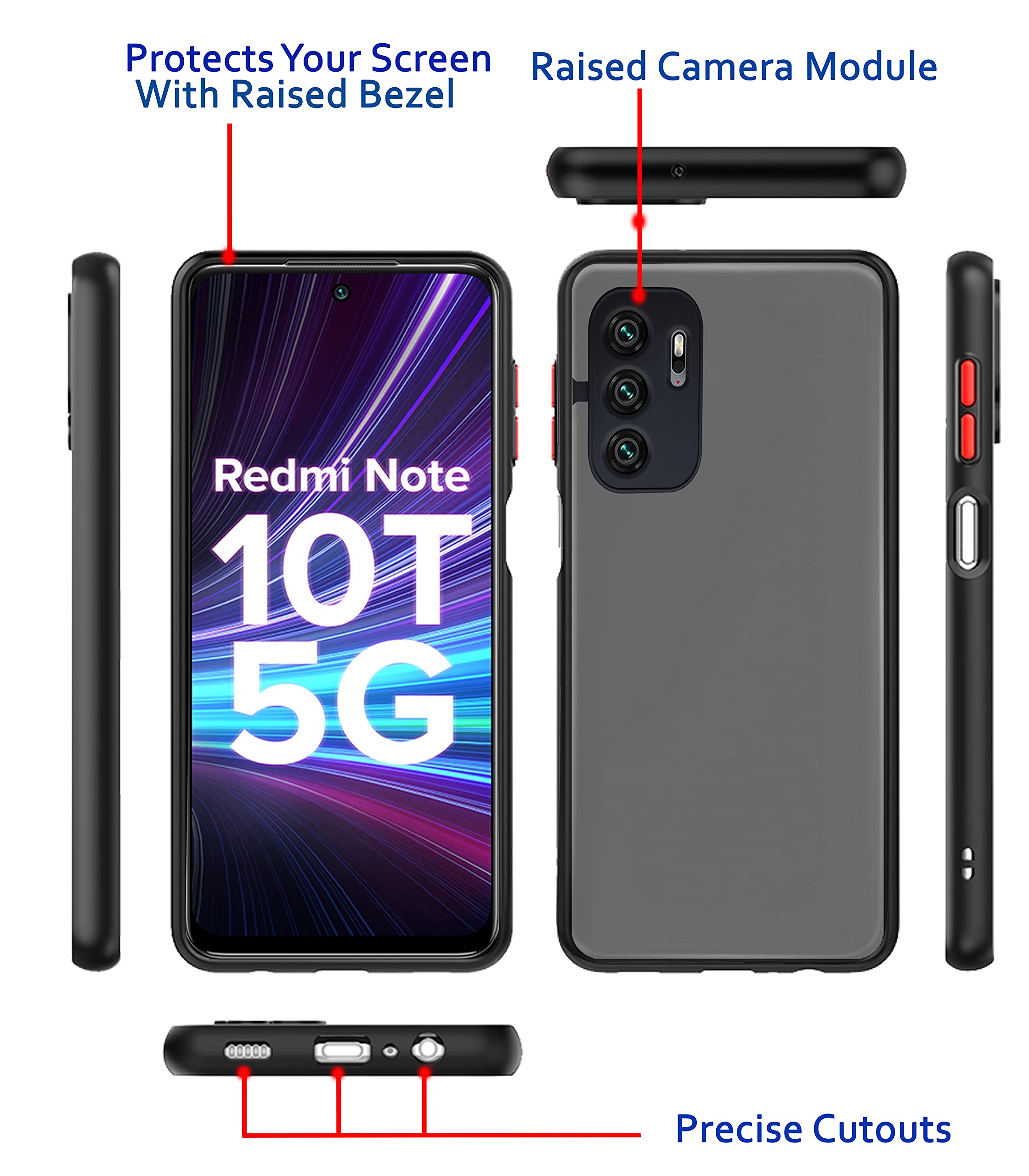 Pikkme Redmi Note 10T/Poco M3 Pro 5G Matte black phone cover – photo 3