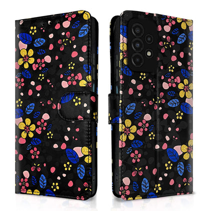 Black flower flip case for Samsung A23/A23 5G – Pikkme