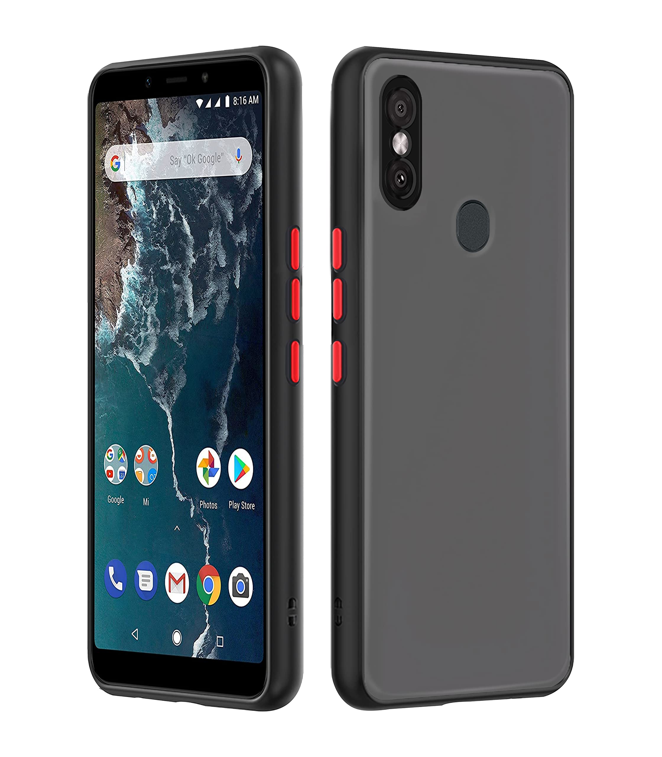 Tpu, black Hybrid mobile cover for Mi A2 – Pikkme