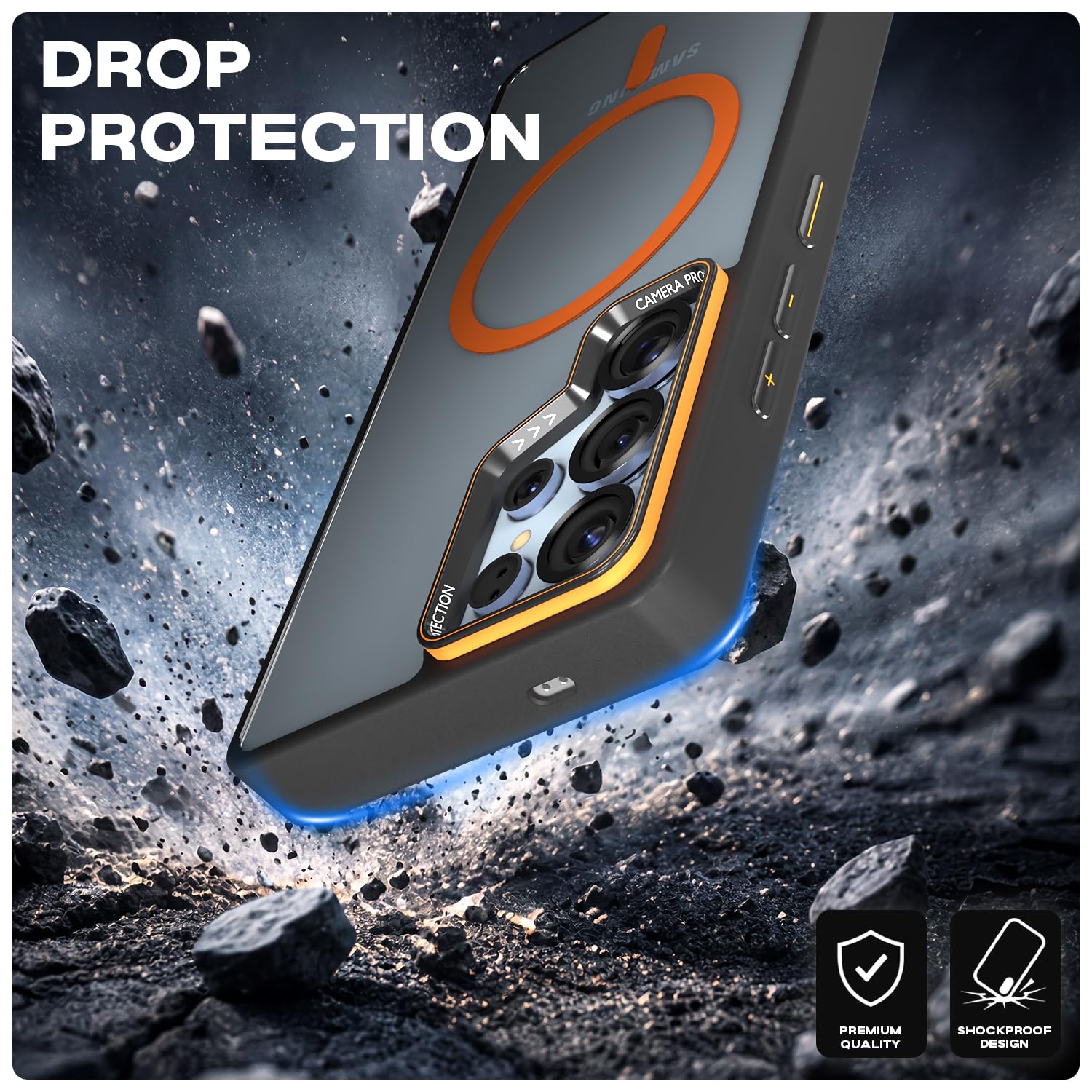 Pikkme Samsung S25 Ultra 5G black & orange mag-safe back cover – photo 6