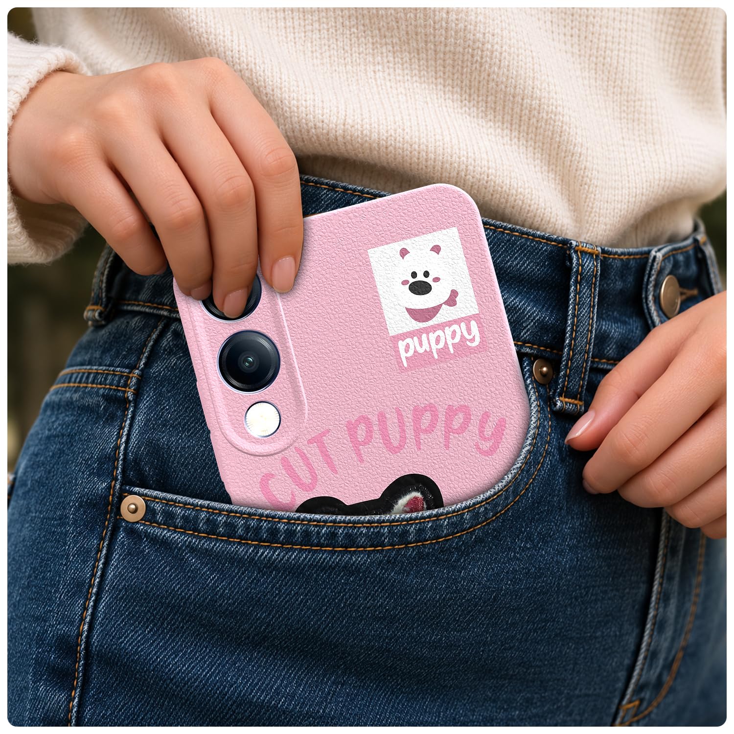iQOO Z10 Lite/Vivo T4 Lite 5G Plush Patch mobile cover in pink by Pikkme – photo 4
