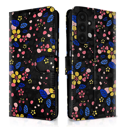 Pikkme black flower flip cover for Samsung A25 5G