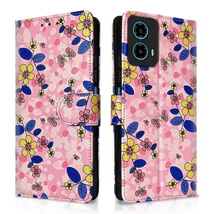 Pikkme Moto G24 Power pink flower flip cover