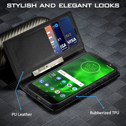 Moto G6 Play flip case in black by Pikkme – photo 2