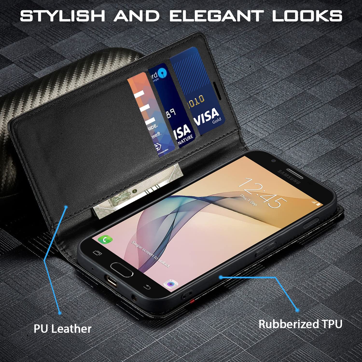 Pikkme black flip cover for Samsung J7 Prime – photo 2