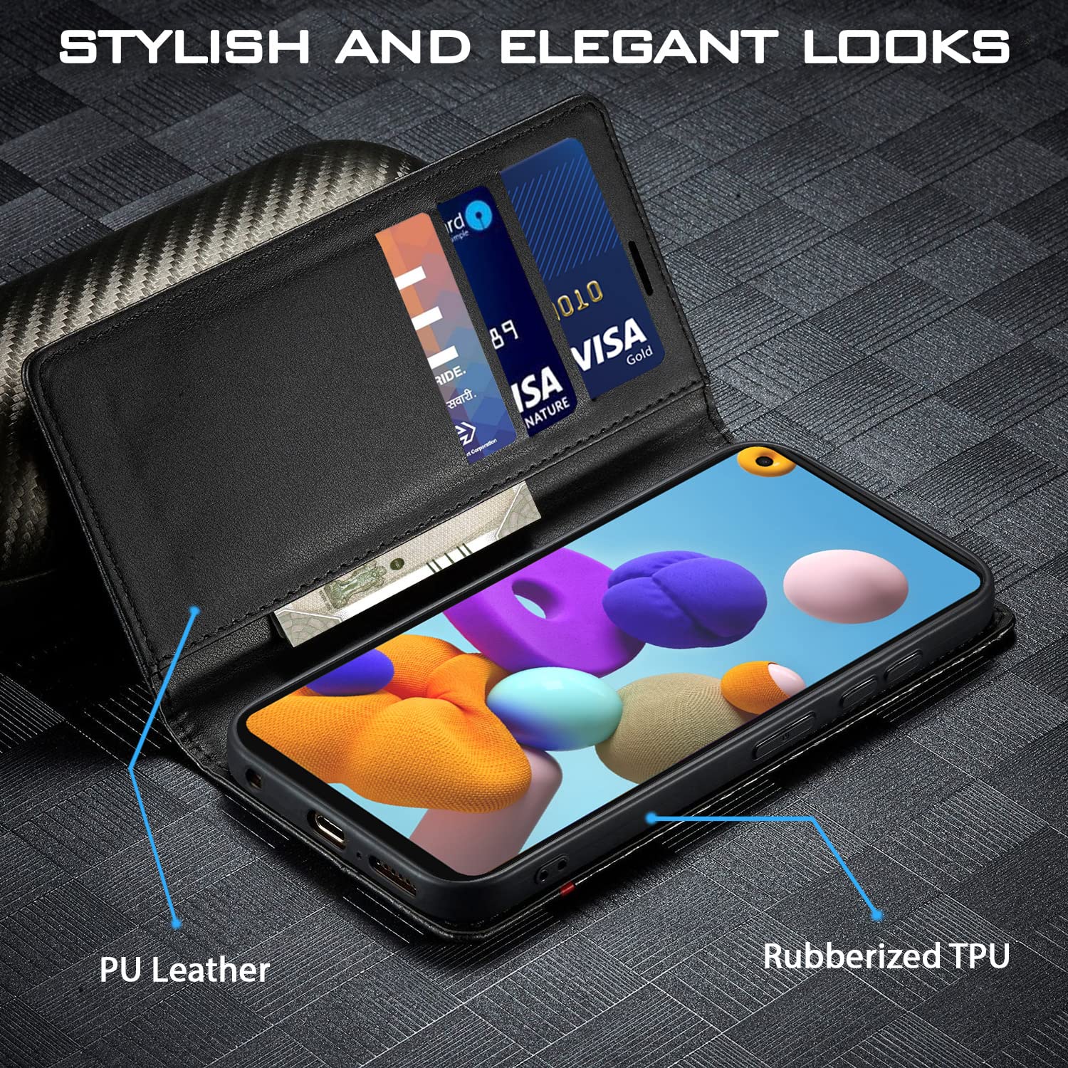 Pikkme black Wallet wallet flip cover for Samsung A21s – photo 2