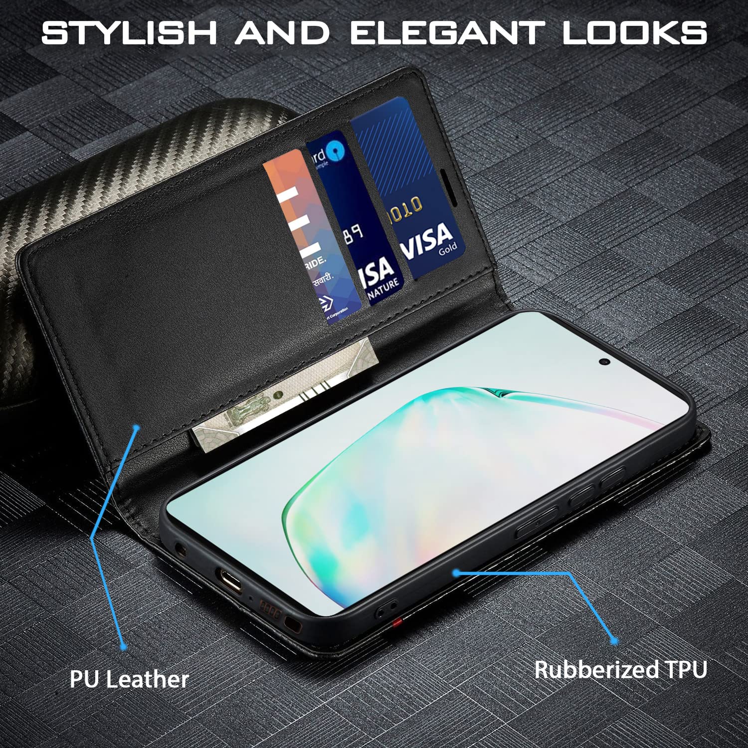 Black flip cover for Samsung Note 10 Lite – Pikkme – photo 2