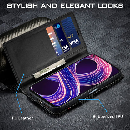Black Wallet wallet flip cover for Realme 9/8s/8/Narzo 30 5G – Pikkme – photo 2