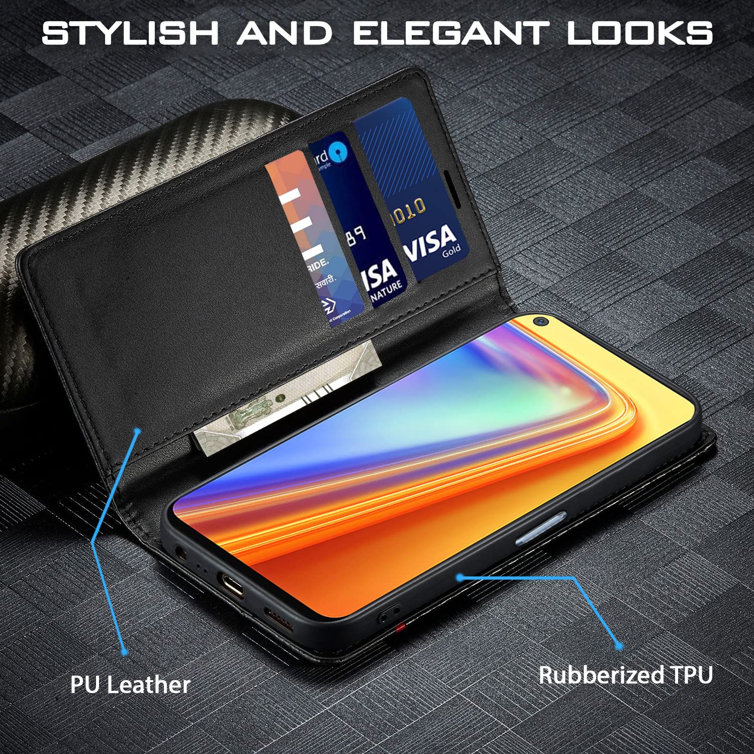 Black flip cover for Realme 7/Narzo 30 4G/Narzo 20 Pro – Pikkme – photo 2