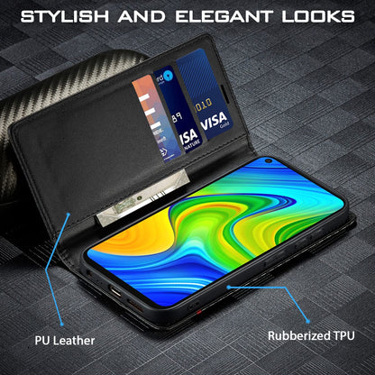 Pikkme black Wallet mobile flip cover for Redmi Note 9 – photo 2