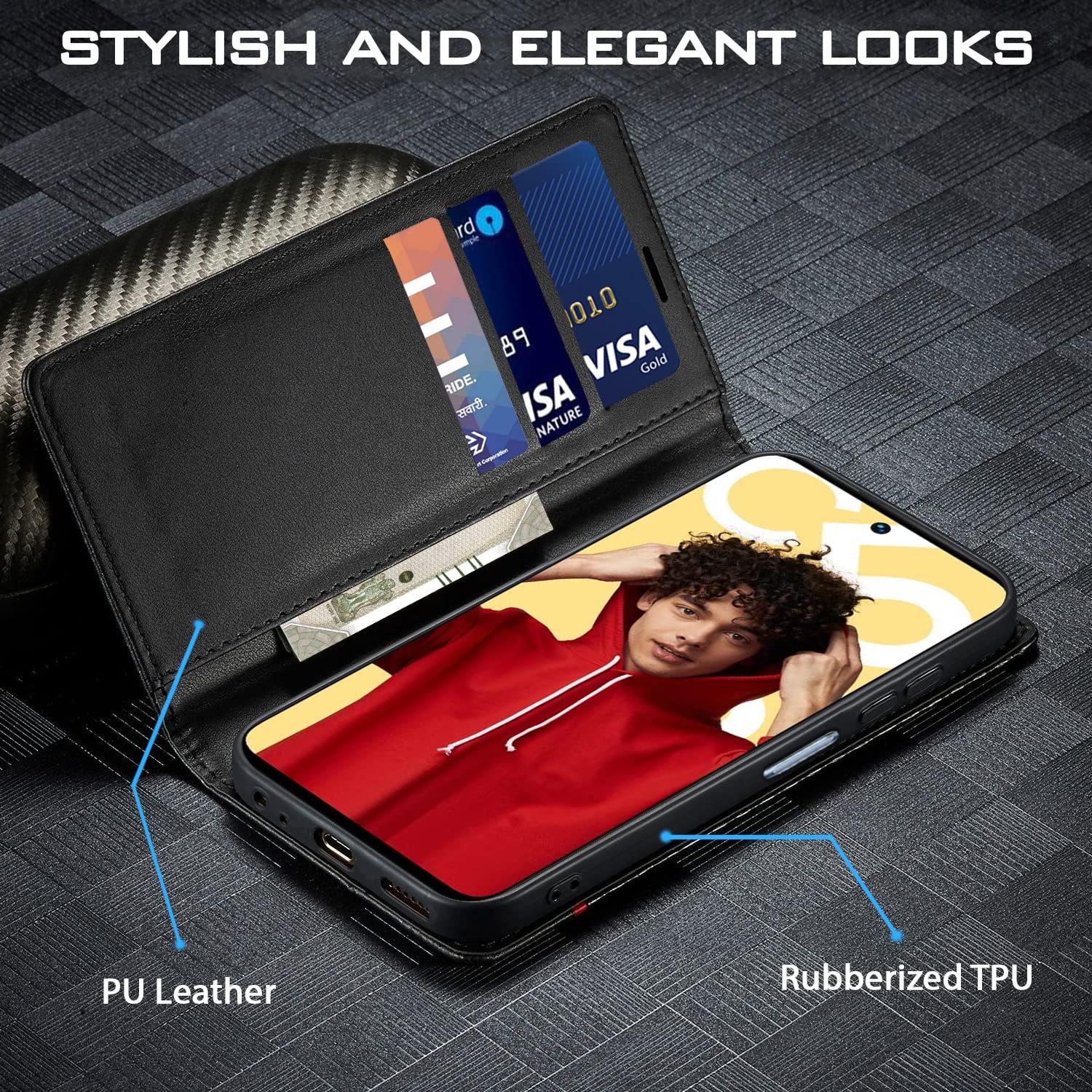 Pikkme Realme C55/Narzo N55 Wallet black flip cover – photo 2