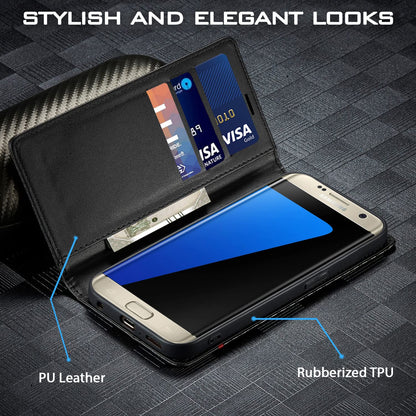 Pikkme black wallet flip cover for Samsung S7 Edge – photo 2