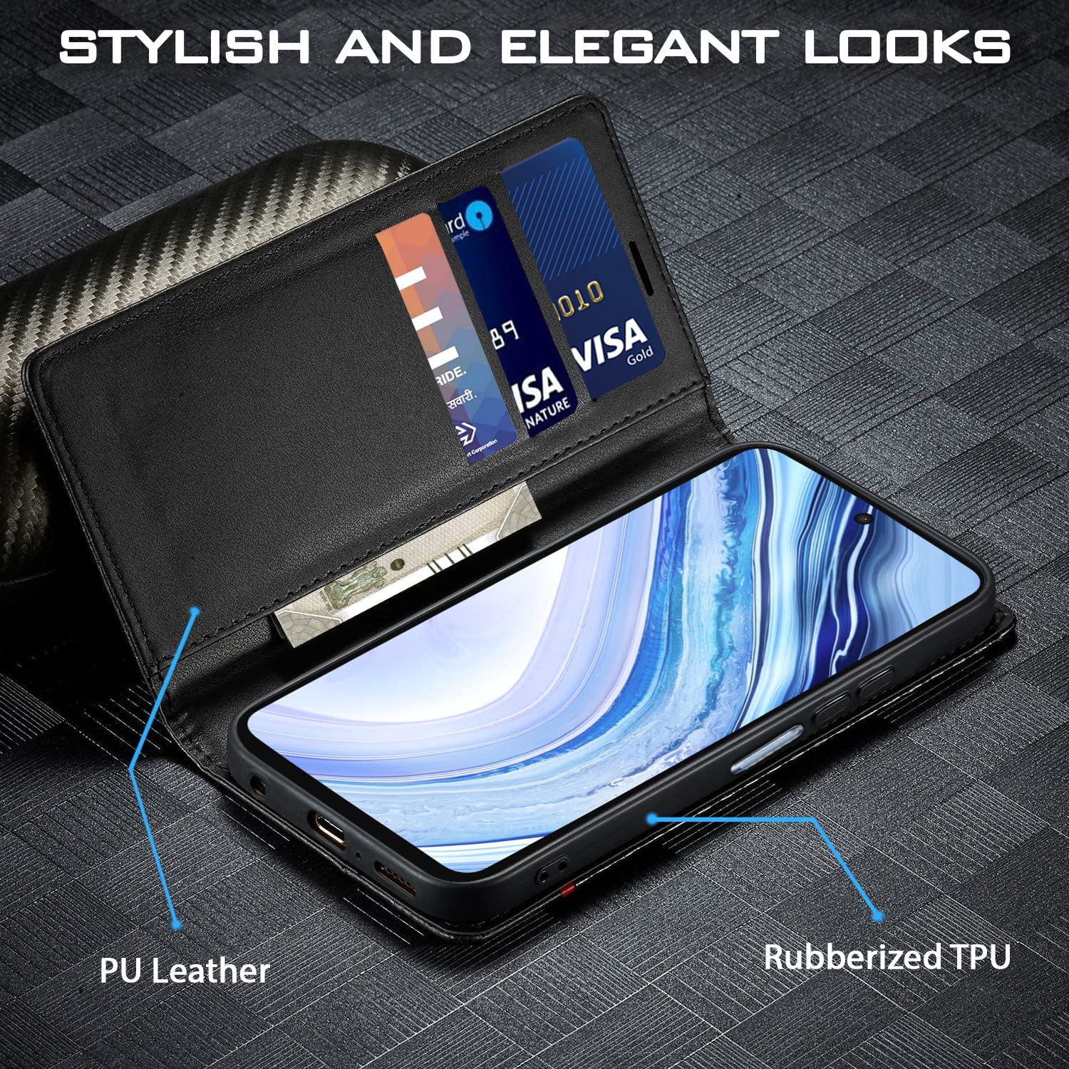 Pikkme black Wallet flip cover for Redmi Note 9 Pro/Note 9 Pro Max/Poco M2 Pro/Note 10 Lite – photo 2