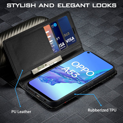 Oppo A53 wallet flip cover in black by Pikkme – photo 2