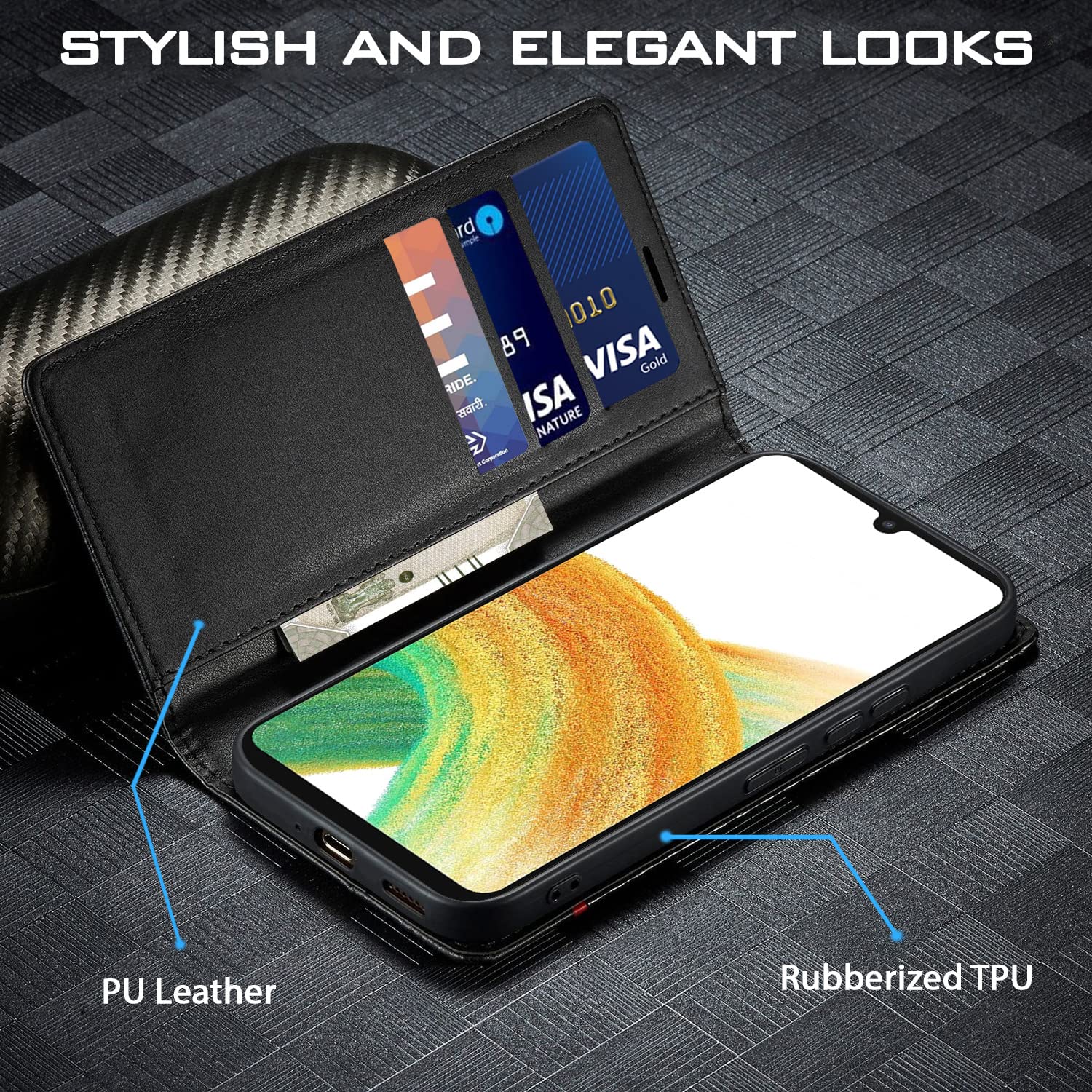 Black Wallet mobile flip cover for Samsung A33 5G – Pikkme – photo 2