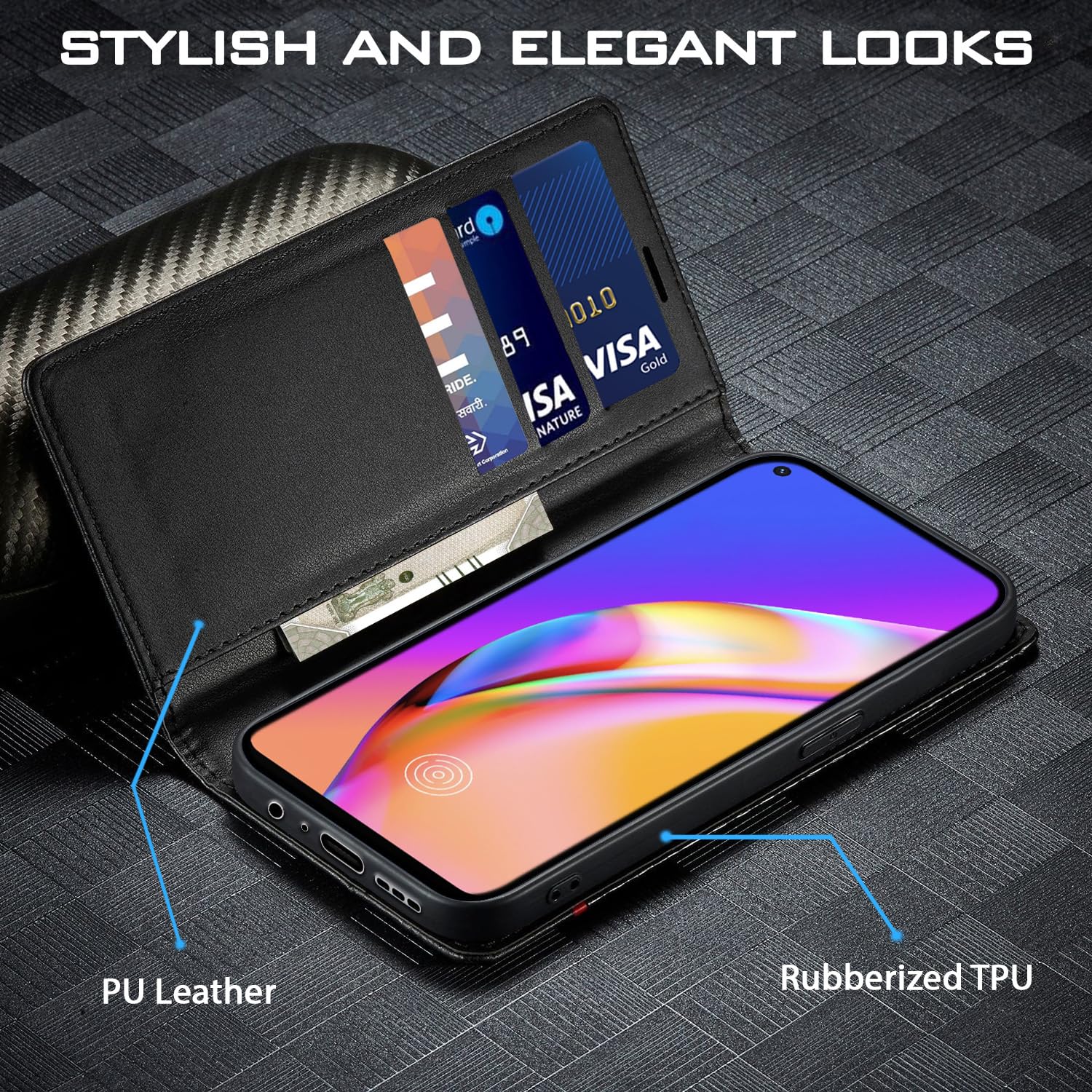 Pikkme black Wallet mobile flip cover for Oppo F19/F19s/A74 – photo 3