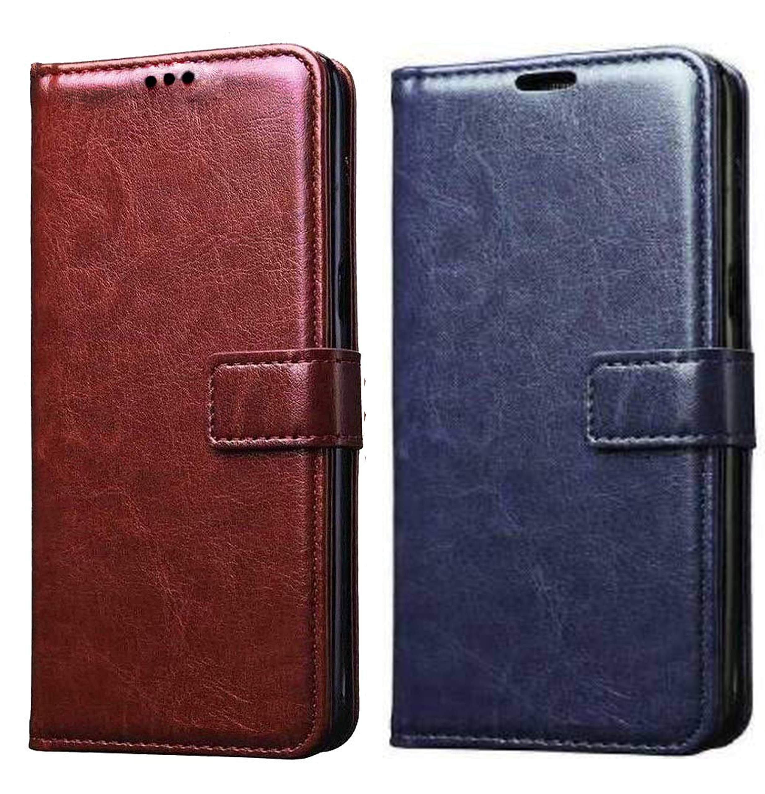 Samsung M31 flip cover in brown, blue by Pikkme