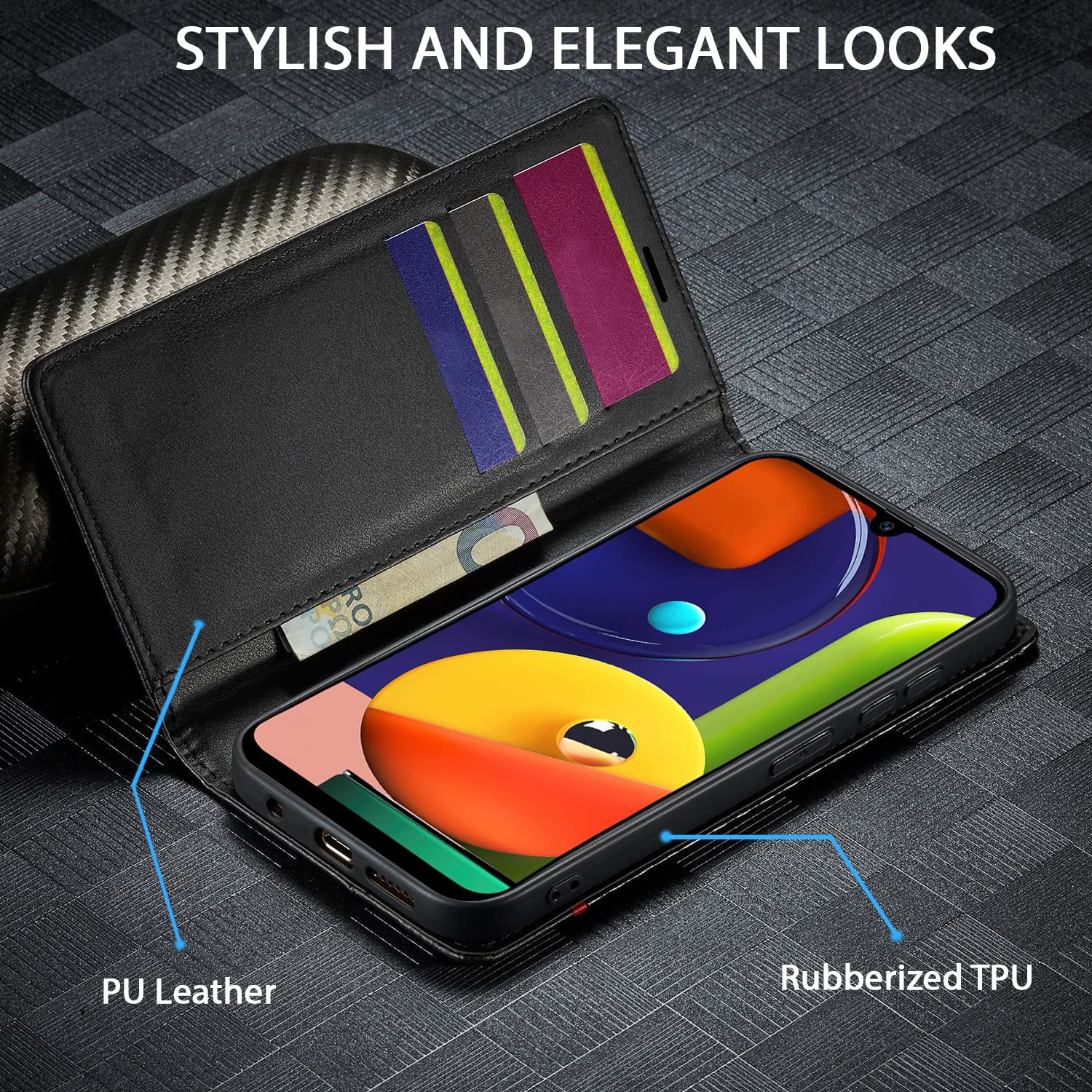 Pikkme black Wallet wallet flip cover for Samsung A50/A50s/A30s – photo 2