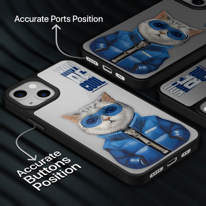 Pikkme Back Cover PC TPU + Printed Cool Funky Stylish Grey Wolf Swag Raised Edges Camera Protection |Bumper Case for iPhone 14