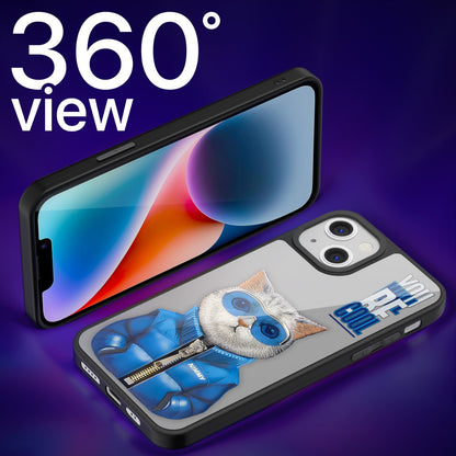 Pikkme Back Cover PC TPU + Printed Cool Funky Stylish Grey Wolf Swag Raised Edges Camera Protection |Bumper Case for iPhone 14