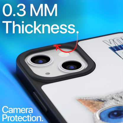 Pikkme Back Cover PC TPU + Printed Cool Funky Stylish Grey Wolf Swag Raised Edges Camera Protection |Bumper Case for iPhone 14