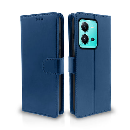 Pikkme Vivo V25 5G Vintage Flip Cover | Blue