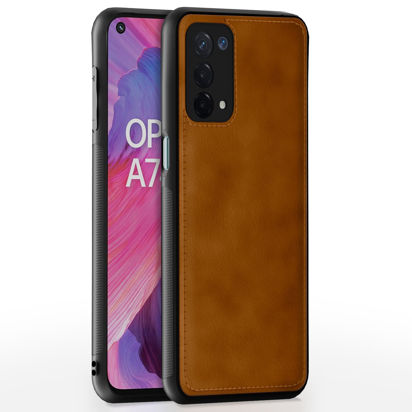 Pikkme Oppo A74 5G Leather Back Cover | Brown