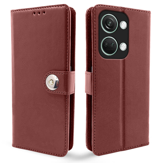 Pikkme OnePlus Nord 3 5G Button Flip Cover (Brown)