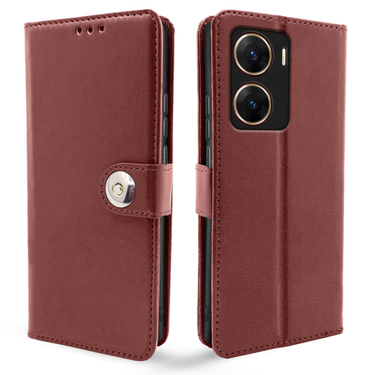 Pikkme Vivo V29E Button Flip Cover (Brown)