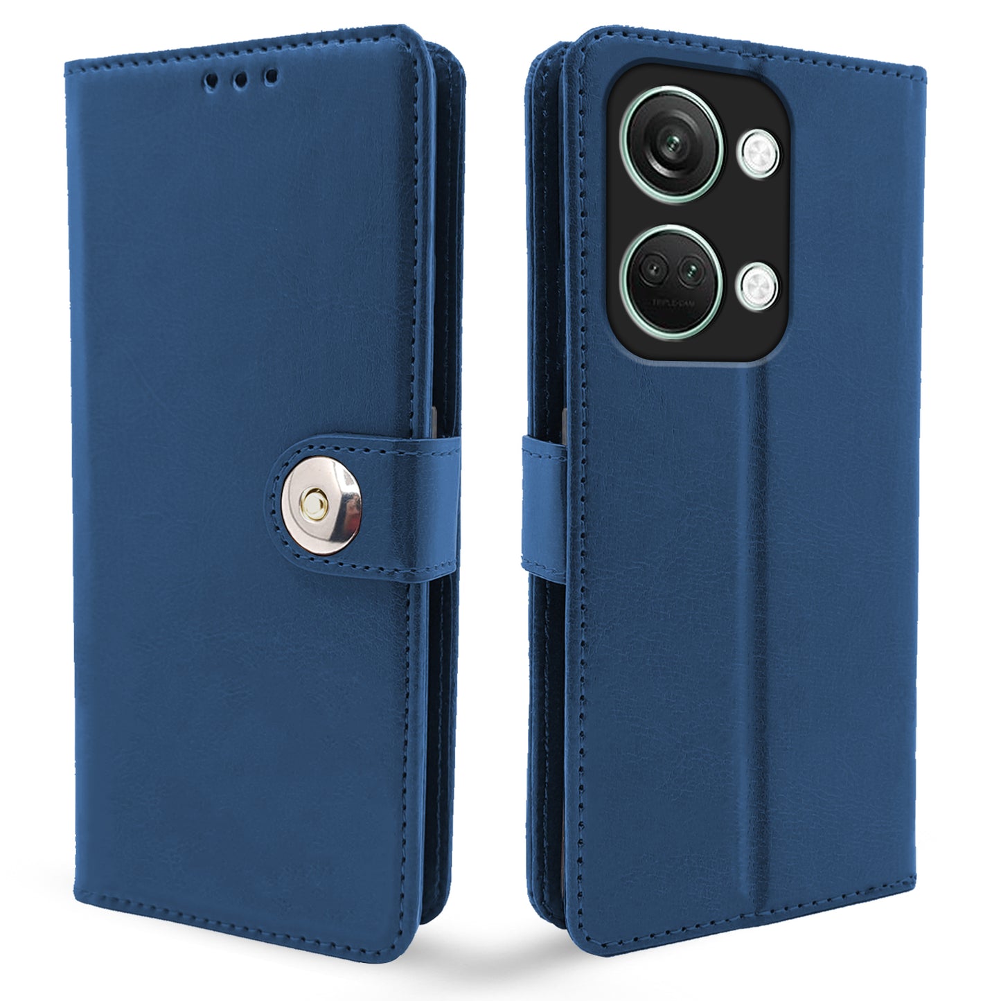 Pikkme OnePlus  Nord 3 5G Button Flip Cover (Blue)