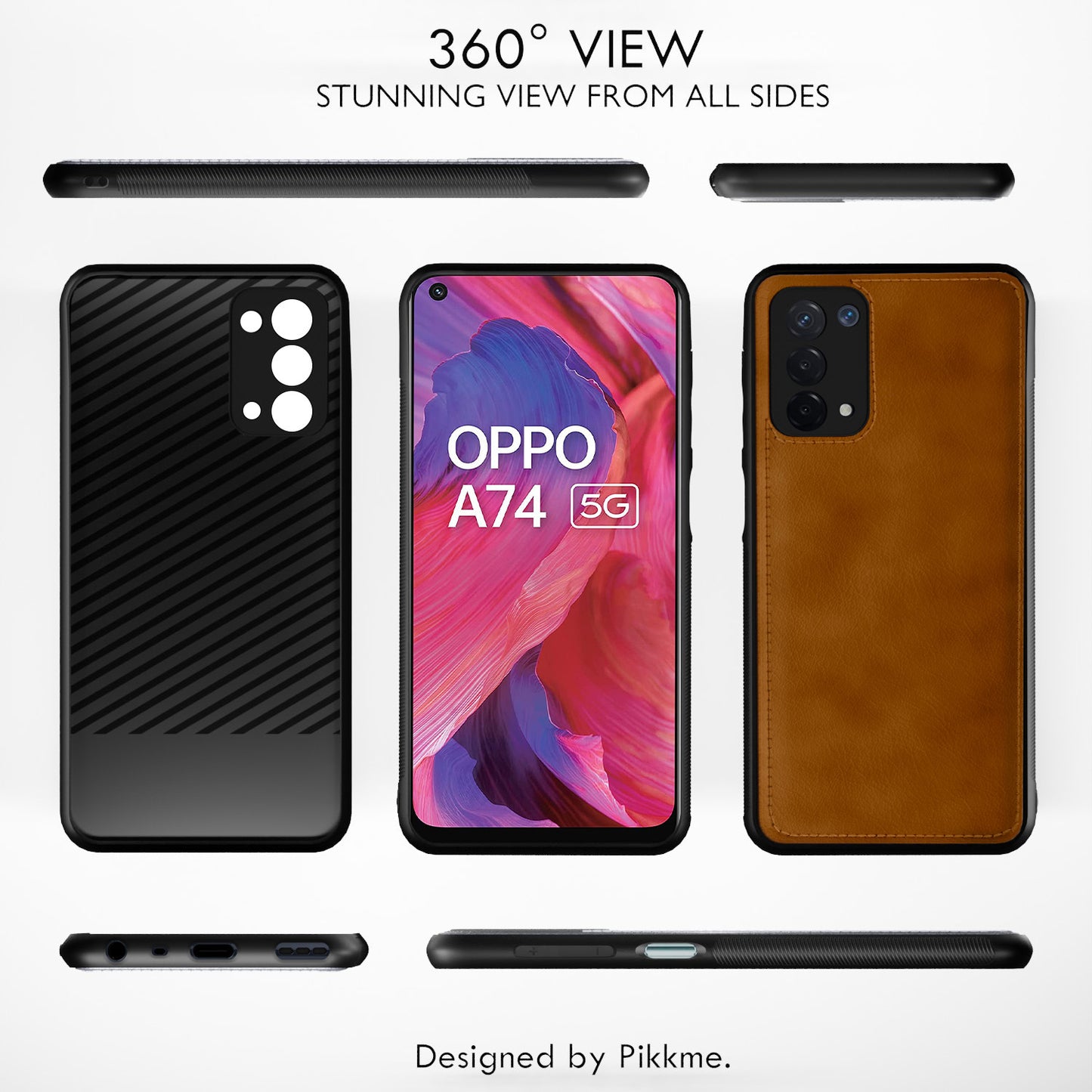 Pikkme Oppo A74 5G Leather Back Cover | Brown