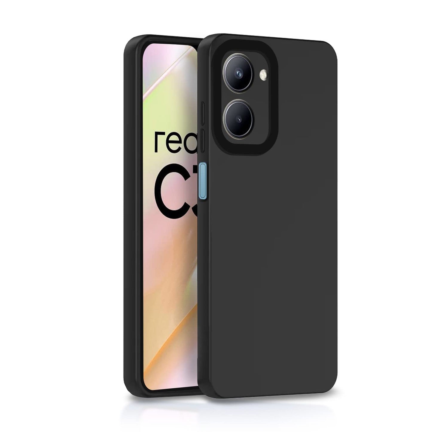 Pikkme Realme C33 Soft Silicone Case with Camera Bumper Protection | Black